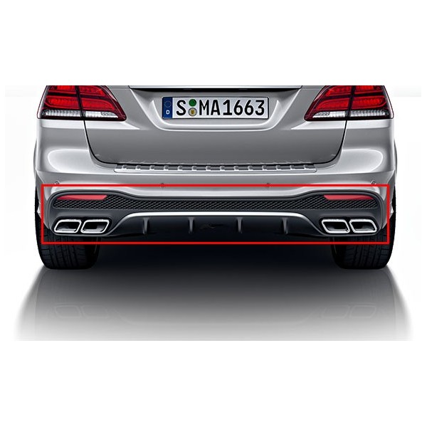 Diffuseur arrière + embouts échappements GLE 63 AMG pour Mercedes GLE W166 Pack AMG