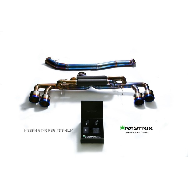 Ligne d'échappement sport Titane Cat-Back ARMYTRIX à valves pour Nissan GT-R R35 (2007-)