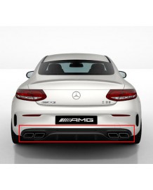 Diffuseur arrière + embouts échappements Black C63 AMG pour Mercedes Classe C Coupé (C/A205) Pack AMG