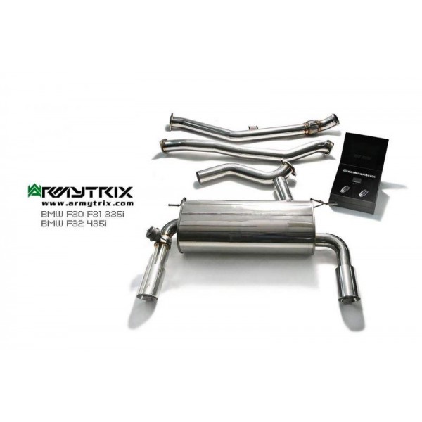 Ligne d'échappement Cat-Back inox ARMYTRIX à valves pour BMW 335i / 435i 2WD (F32/F33/F30F31) (2011-2015)