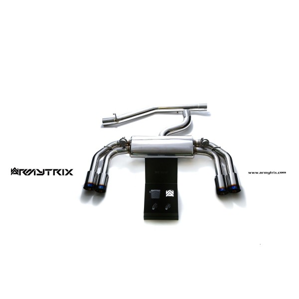 Ligne d'échappement sport inox Cat-Back ARMYTRIX à valves pour Golf 7 R (MK7) (2013-)