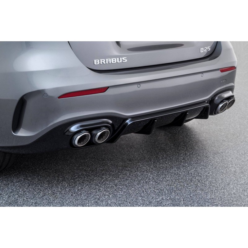 Diffuseur Arrière Et Pot D'échappement Noir Pour Mercedes Classe A W177 (AMG A35 Look) - 2018 Et Plus - ABS