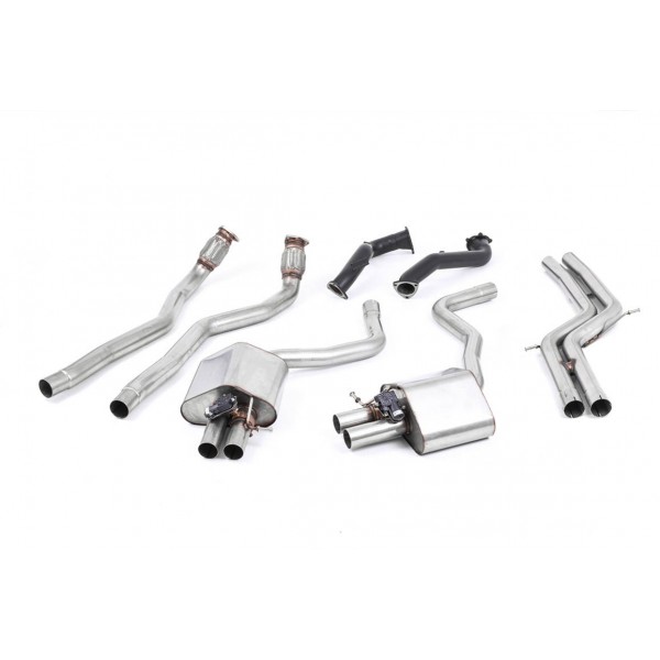 Ligne d'échappement complète à valves MILLTEK Audi RS6 / RS7 C7 4,0 TFSI (2013-2018) (Racing)