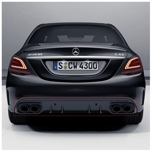 Diffuseur arrière + embouts échappements C43 AMG Facelift Mercedes Classe C Berline/Break (W/S205) Pack AMG (03/2014+)