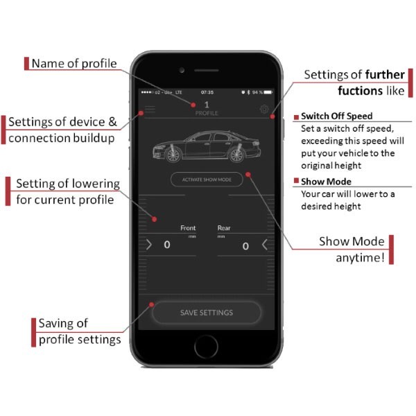 Module de suspension sport pour Porsche Taycan (2020+)