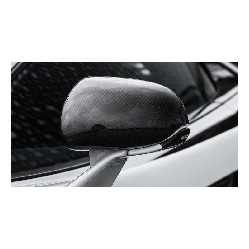 Lot De 2 Coques De Rétroviseurs En Fibre De Carbone Chromées