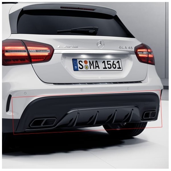 Diffuseur arrière + embouts échappements GLA45 AMG pour Mercedes GLA Pack AMG (X156) (2014-2019)