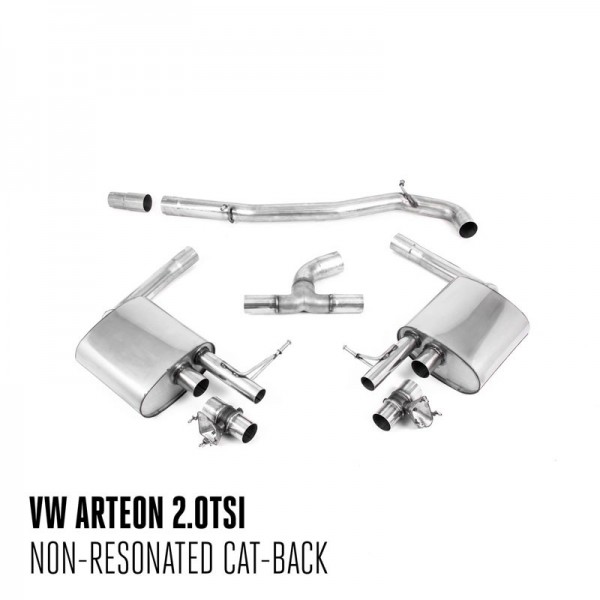 Ligne d'échappement Cat/Fap-Back à valves MILLTEK VW Arteon 2.0 TSI 280Ch 4Motion avec/sans FAP (2017-2019)(2019+)(Race)