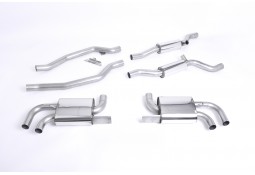 Ligne d'échappement inox Cat-Back MILLTEK Porsche Cayenne 958.1 4,8 V8 Turbo (2010-2014)(Homologuée)