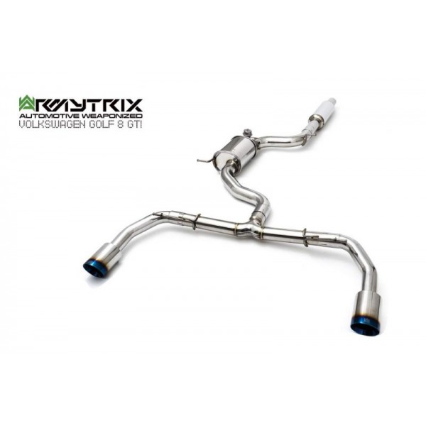 Echappement inox ARMYTRIX Golf 8 GTI 2,0 TSI 245ch/300ch (2020+)-Ligne Fap-Back à valves