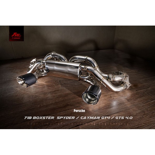 Echappement Inox Fi EXHAUST Porsche 718 Boxster GTS & Spyder / Cayman GT4 4,0l (718/982) (2019+)-Silencieux à valves Race