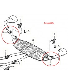 Echappement TUBI STYLE Porsche Cayenne Turbo / GTS / S 4,8l 957 (2007-2010) - Silencieux