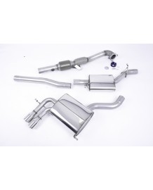 Ligne d'échappement inox complète MILLTEK Audi A3 2,0 TFSI Quattro 5 Portes SportBack 8P (2004-2012)