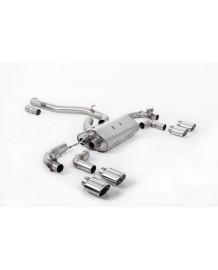 Ligne d'échappement inox Cat/Fap-Back à valves MILLTEK VW Golf 7.5R 2,0 TSI 300/310Ch avec / sans FAP (2017+)(2019+) Racing 80mm